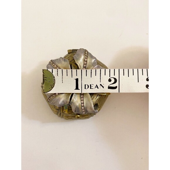 Floral Trinket Box Crystal Center - Picture 7 of 7